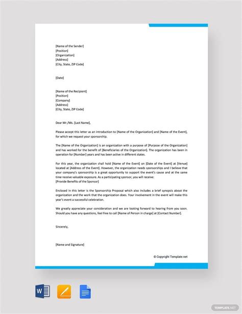 sponsorship solicitation letter